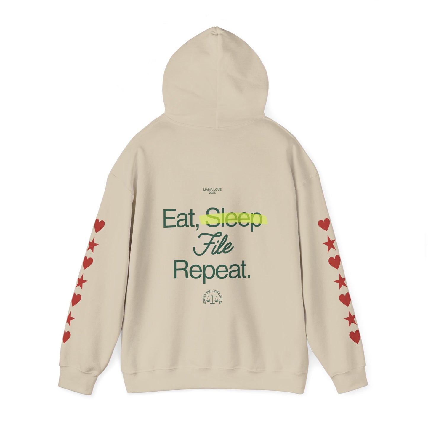 Eat Sleep File Repeat (M.O.T.H.E.R. "Mothers On Trial Have Equal Rights" Hoodie