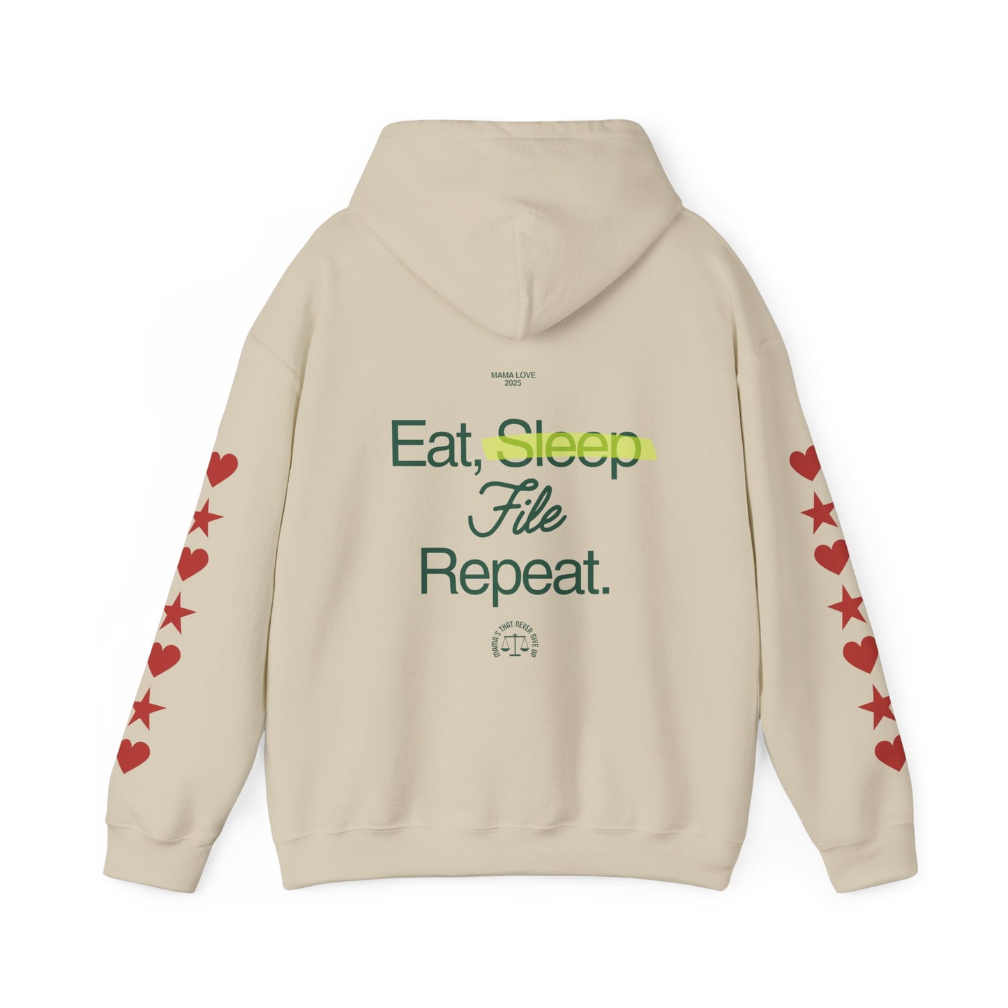 Eat Sleep File Repeat (M.O.T.H.E.R. "Mothers On Trial Have Equal Rights" Hoodie