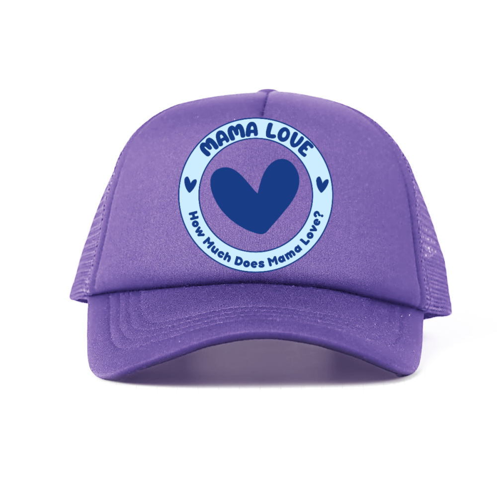 π Mama Love Foam Trucker Hat β Blue Circle Logo