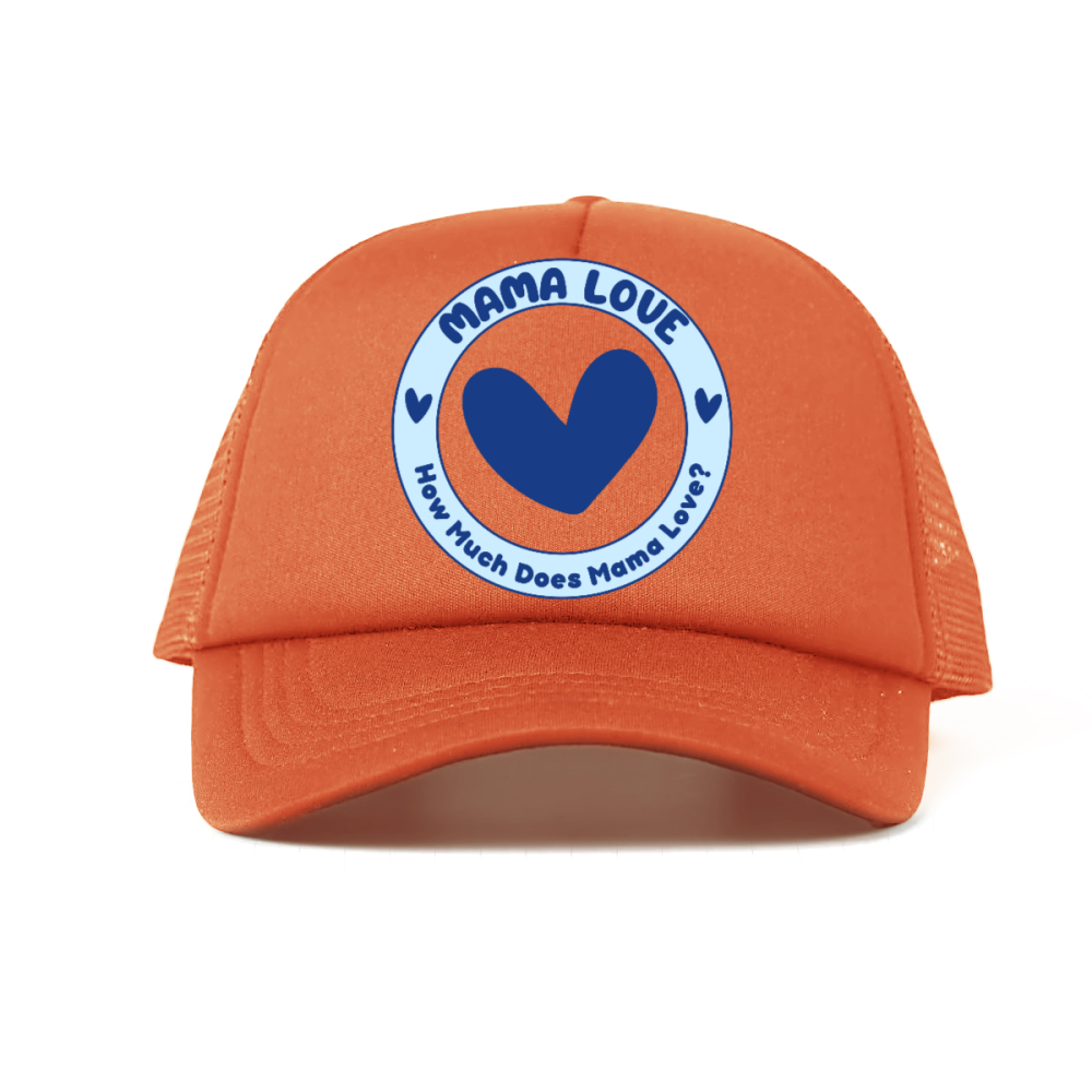 π Mama Love Foam Trucker Hat β Blue Circle Logo