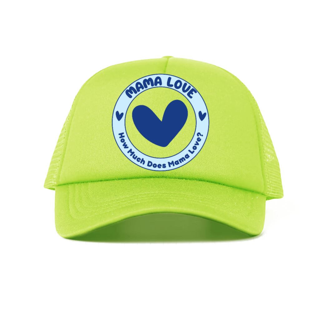 π Mama Love Foam Trucker Hat β Blue Circle Logo