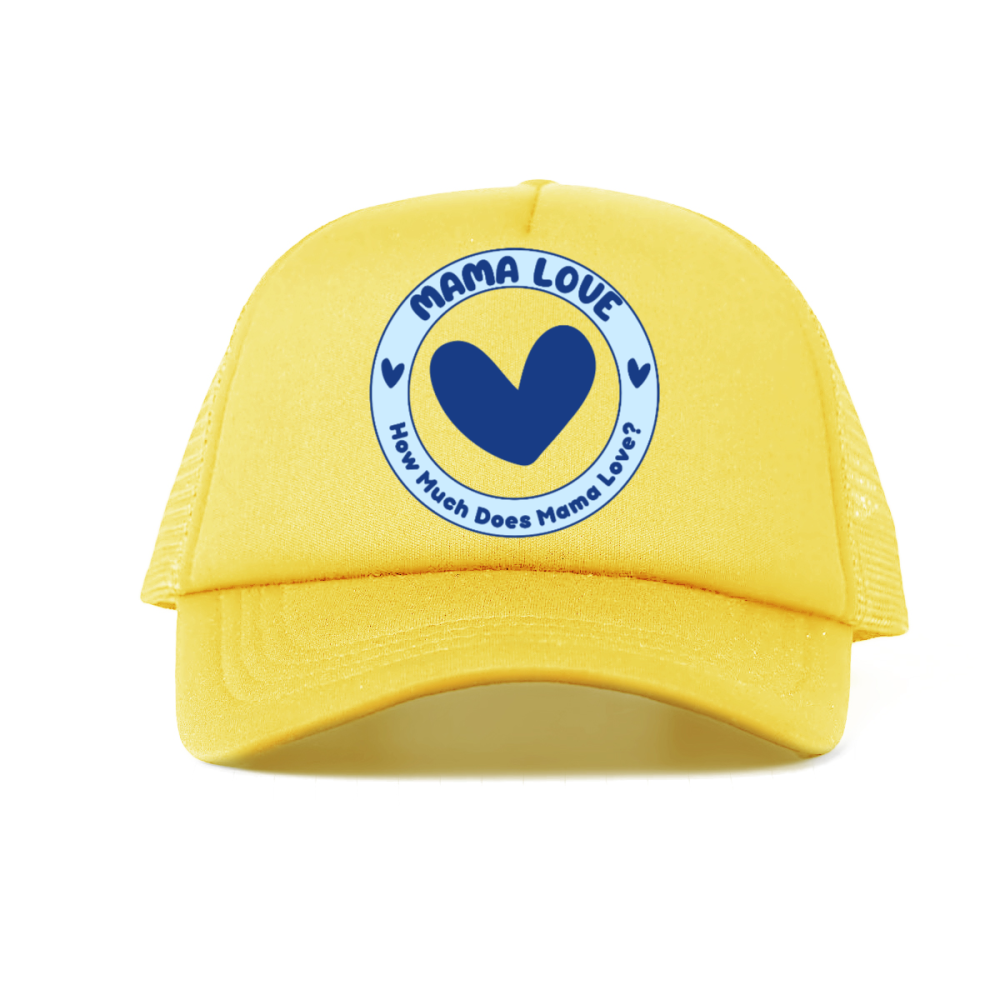 π Mama Love Foam Trucker Hat β Blue Circle Logo