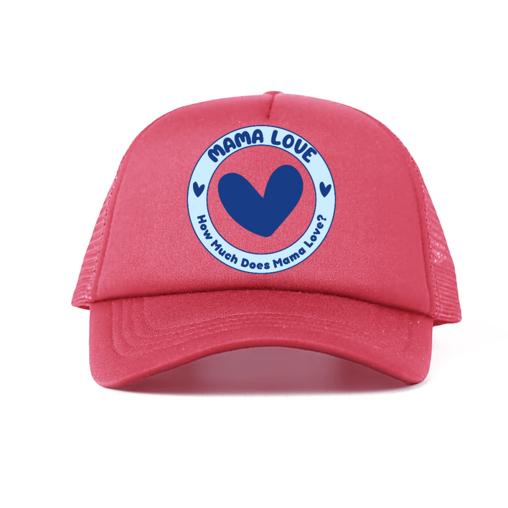 π Mama Love Foam Trucker Hat β Blue Circle Logo