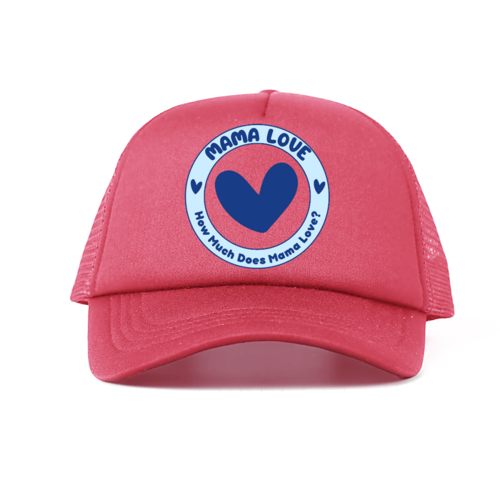 π Mama Love Foam Trucker Hat β Blue Circle Logo