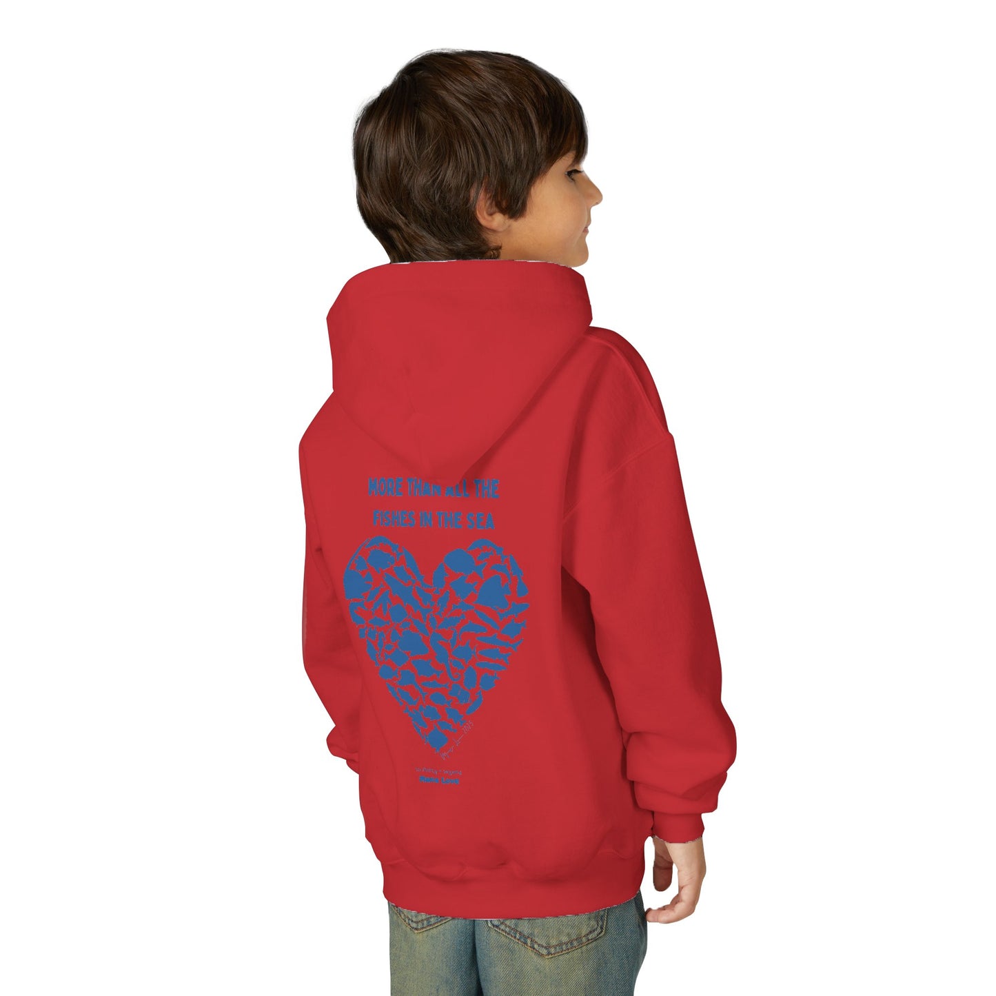 Kids MORE THAN ALL THE FISHIES HEART SHAPED HOODIE