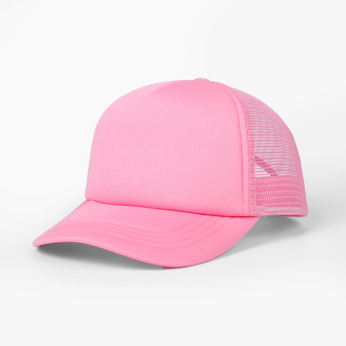 🌈 Mama Love Foam Trucker Hat – Light Pink Circle Logo