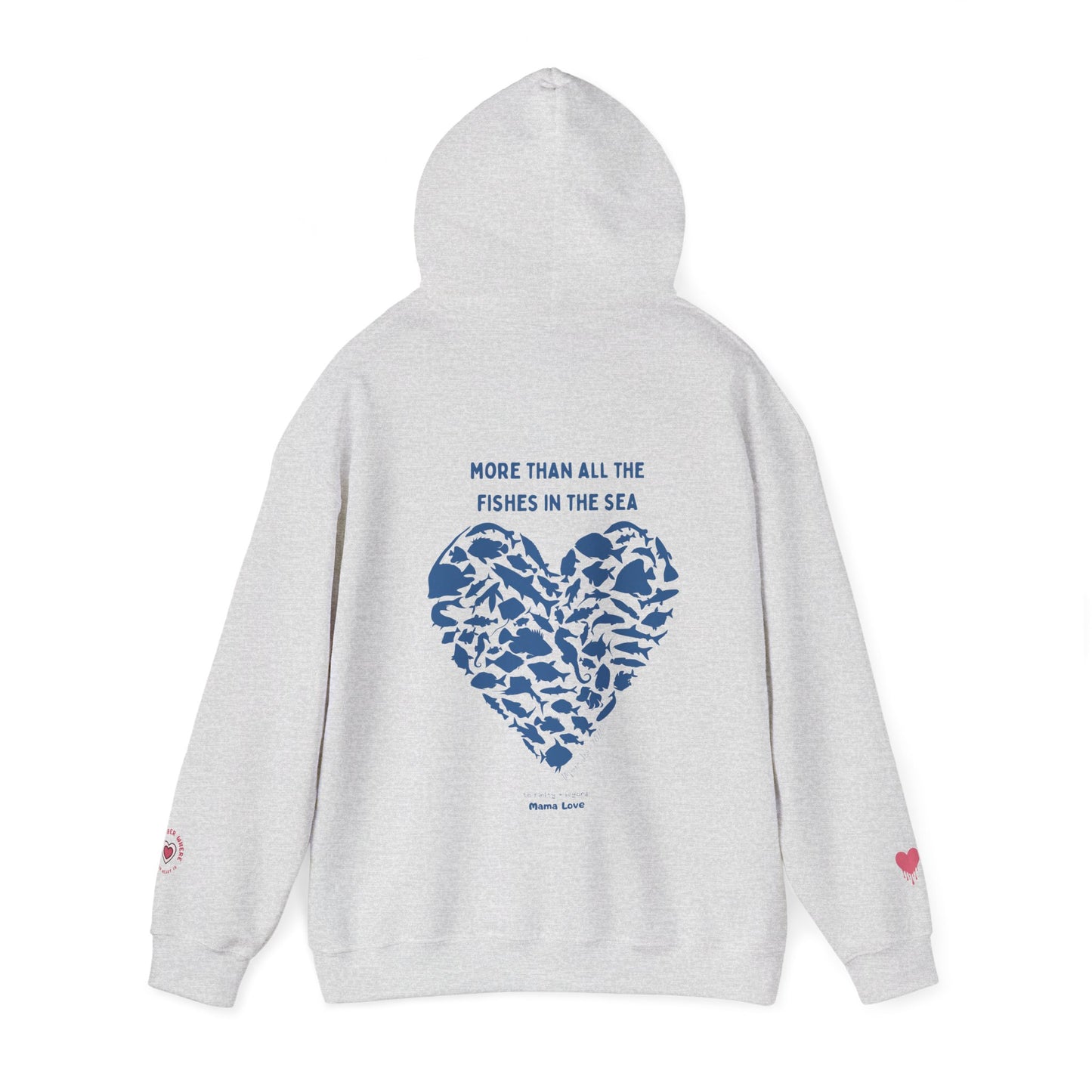 MORE THAN ALL THE FISHIES HEART SHAPED HOODIE