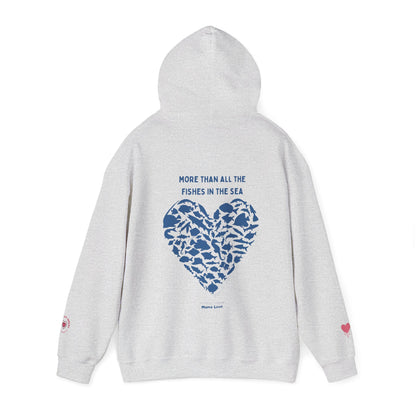 MORE THAN ALL THE FISHIES HEART SHAPED HOODIE
