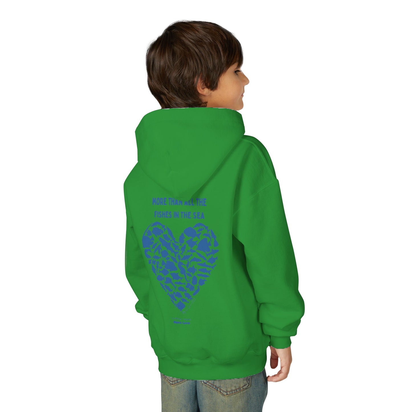 Kids MORE THAN ALL THE FISHIES HEART SHAPED HOODIE