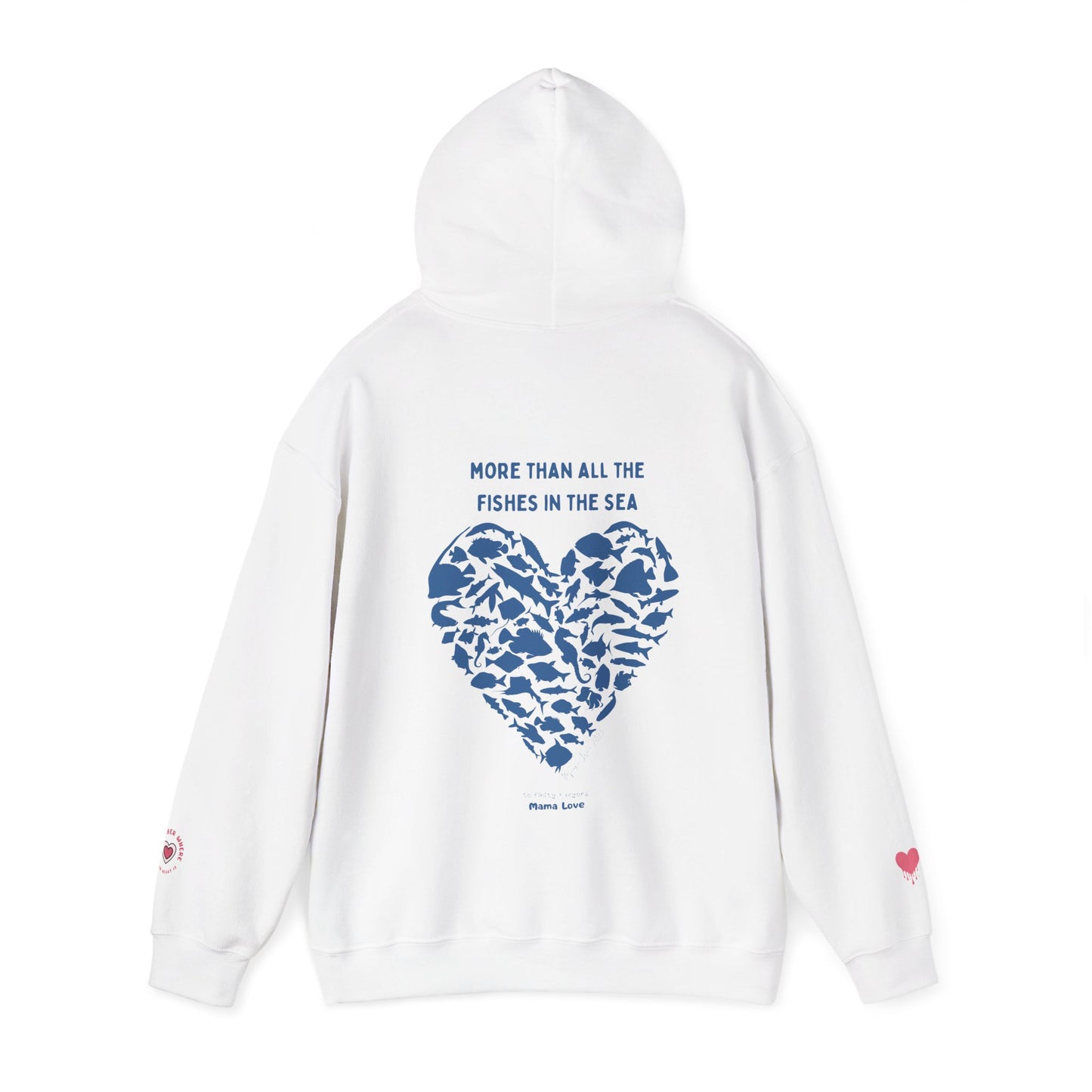 MORE THAN ALL THE FISHIES HEART SHAPED HOODIE