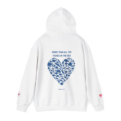 MORE THAN ALL THE FISHIES HEART SHAPED HOODIE