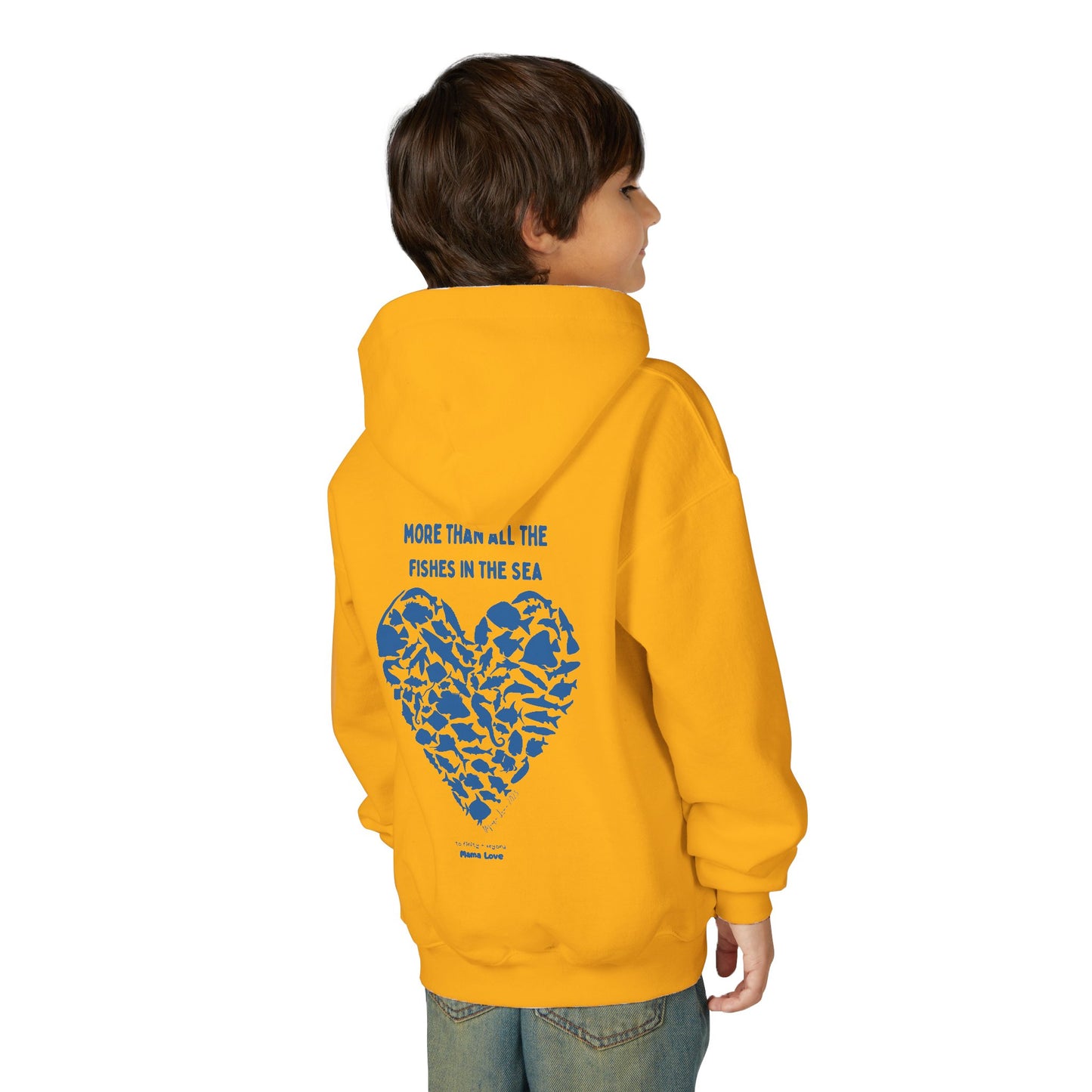 Kids MORE THAN ALL THE FISHIES HEART SHAPED HOODIE