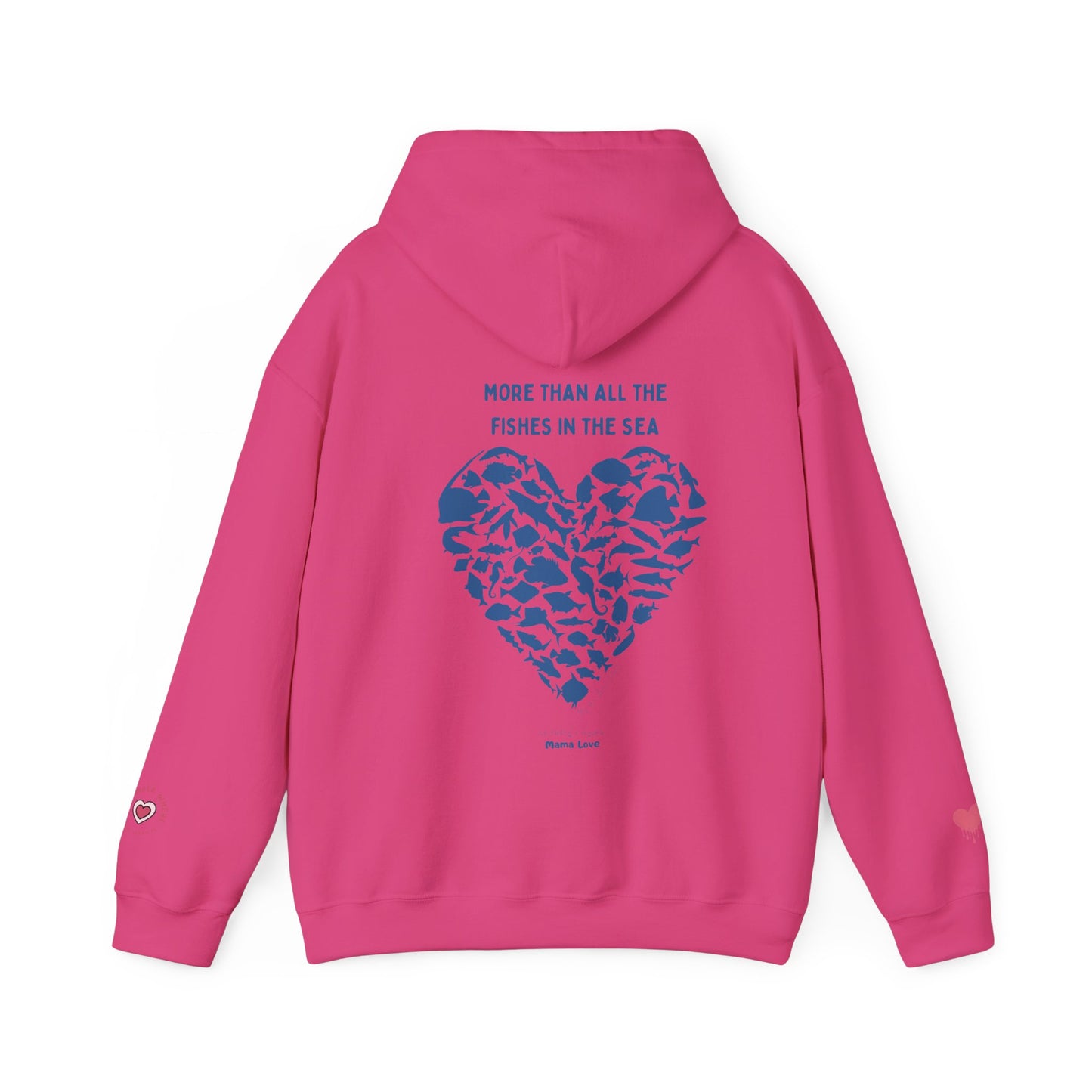 MORE THAN ALL THE FISHIES HEART SHAPED HOODIE