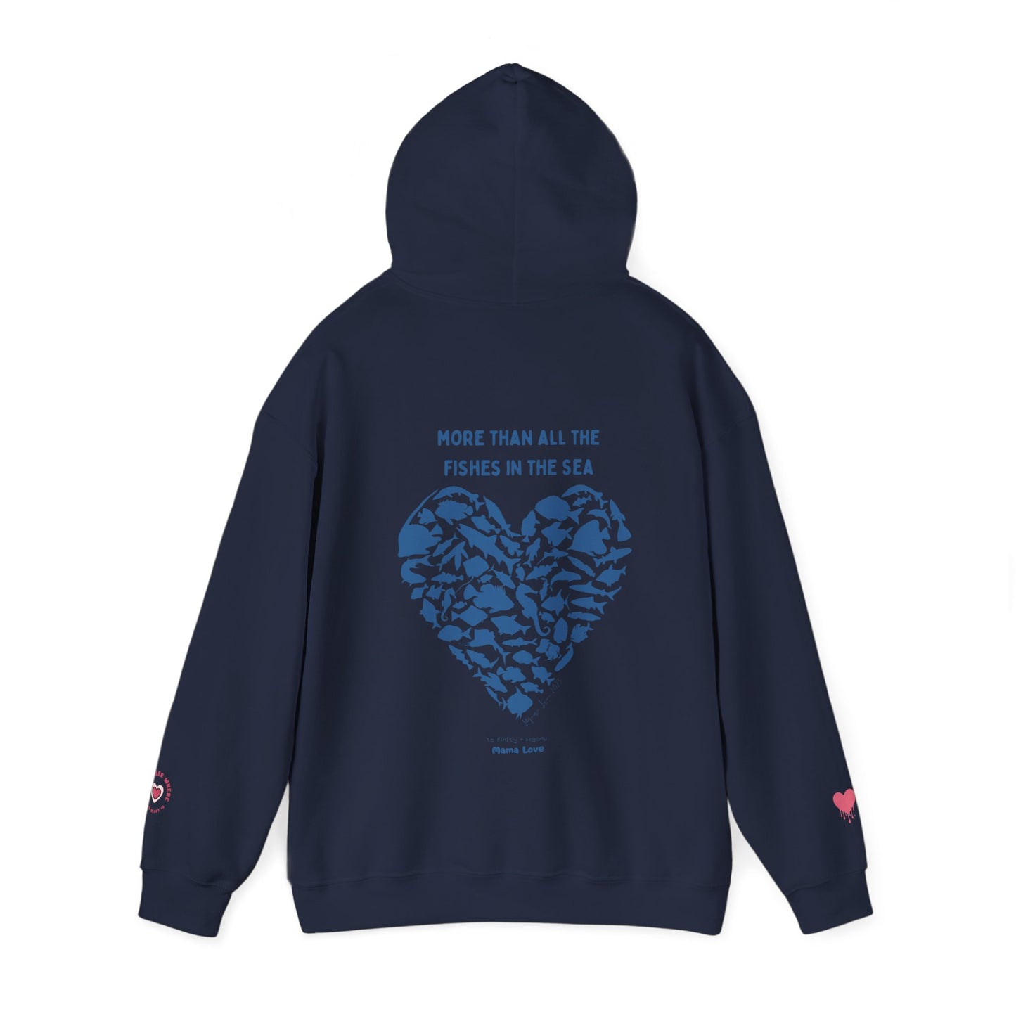 MORE THAN ALL THE FISHIES HEART SHAPED HOODIE