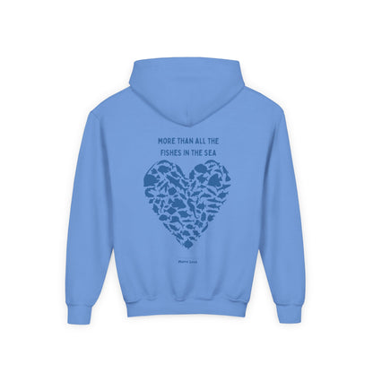 Kids MORE THAN ALL THE FISHIES HEART SHAPED HOODIE