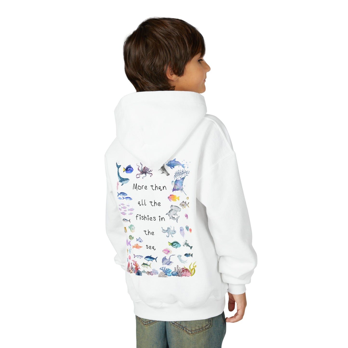 Kids MORE THAN ALL THE FISHIES Artwork Hoodie