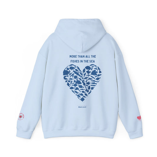 MORE THAN ALL THE FISHIES HEART SHAPED HOODIE