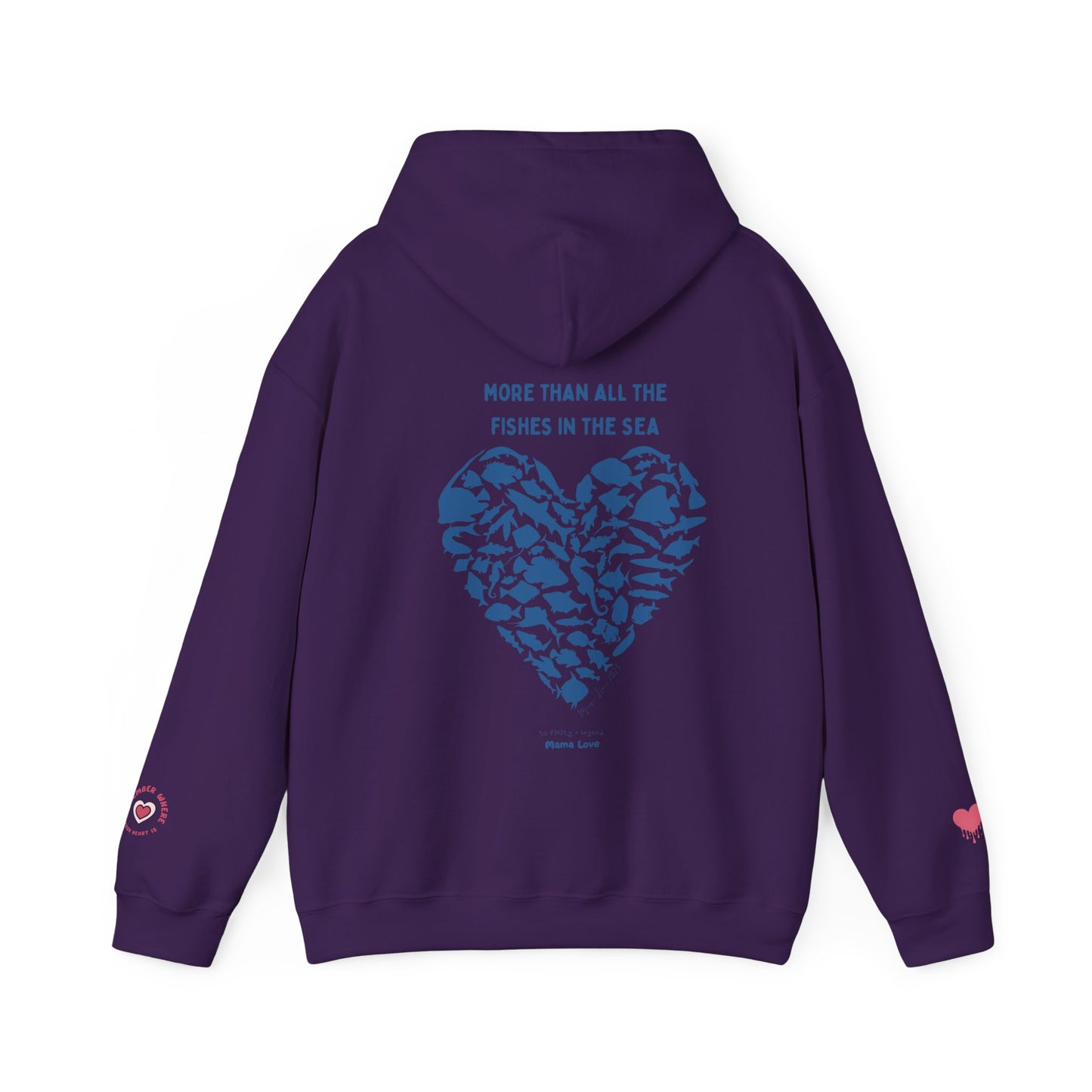MORE THAN ALL THE FISHIES HEART SHAPED HOODIE
