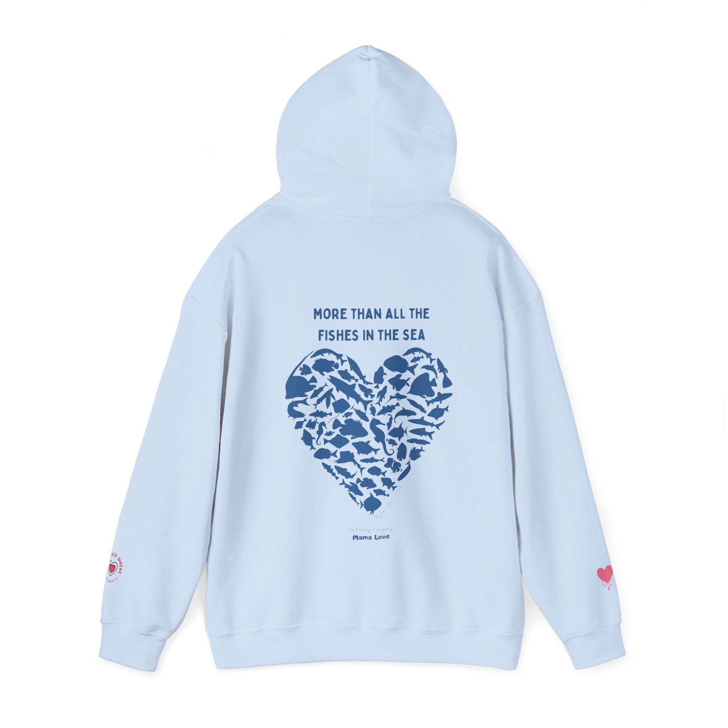 MORE THAN ALL THE FISHIES HEART SHAPED HOODIE