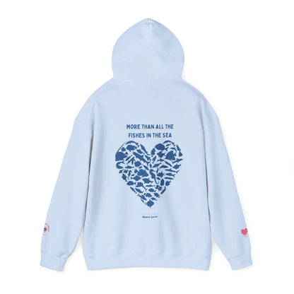 MORE THAN ALL THE FISHIES HEART SHAPED HOODIE
