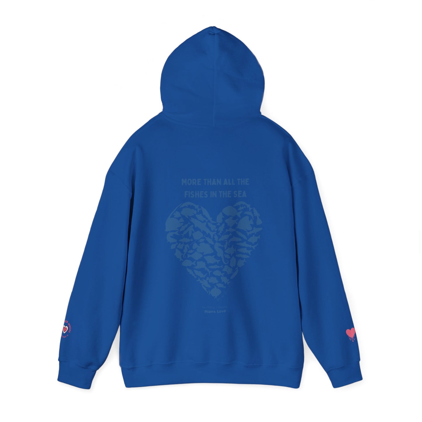 MORE THAN ALL THE FISHIES HEART SHAPED HOODIE