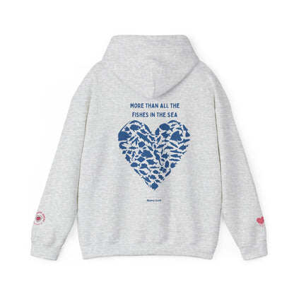 MORE THAN ALL THE FISHIES HEART SHAPED HOODIE