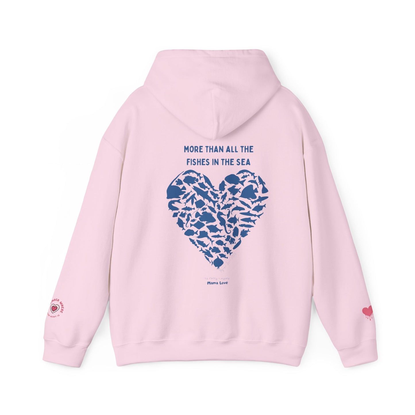 MORE THAN ALL THE FISHIES HEART SHAPED HOODIE