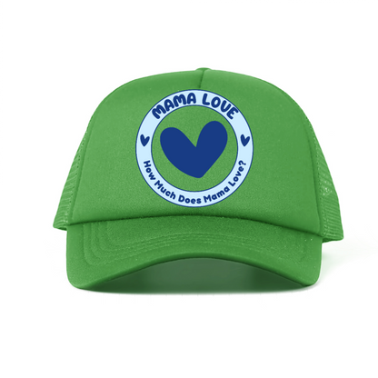 🌈 Mama Love Foam Trucker Hat – Blue Circle Logo