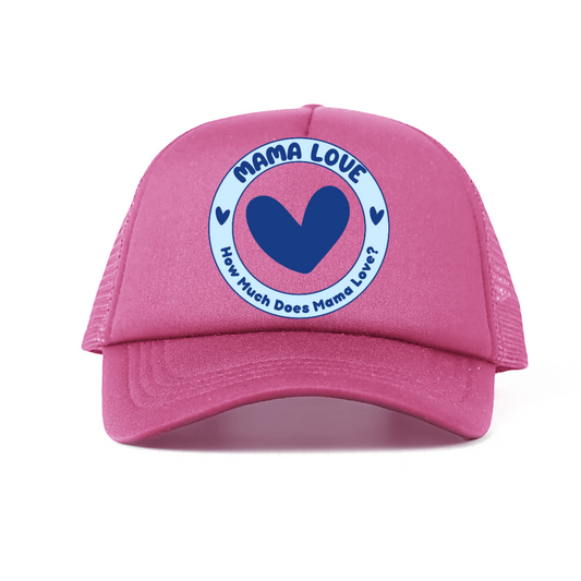 🌈 Mama Love Foam Trucker Hat – Blue Circle Logo