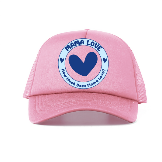 🌈 Mama Love Foam Trucker Hat – Blue Circle Logo