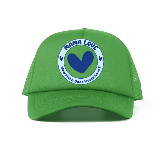 🌈 Mama Love Foam Trucker Hat – Blue Circle Logo