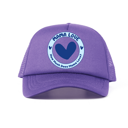 🌈 Mama Love Foam Trucker Hat – Blue Circle Logo