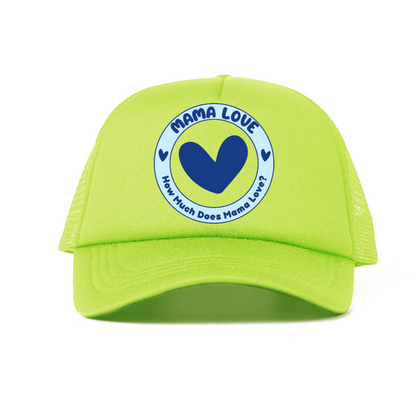 🌈 Mama Love Foam Trucker Hat – Blue Circle Logo