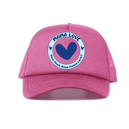 🌈 Mama Love Foam Trucker Hat – Blue Circle Logo