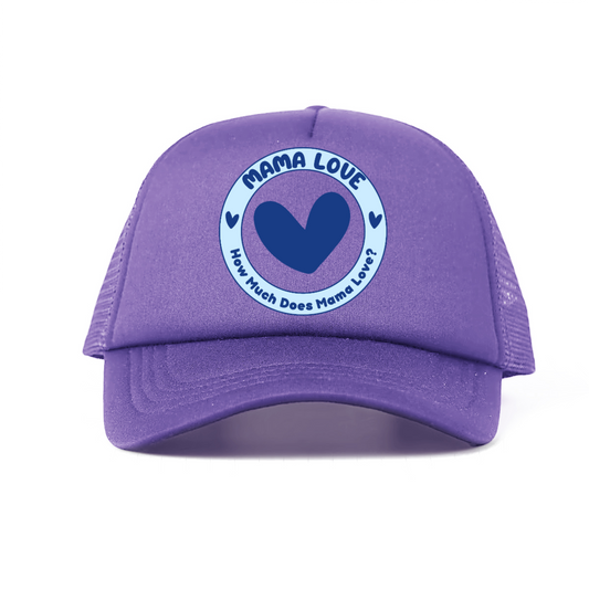 🌈 Mama Love Foam Trucker Hat – Blue Circle Logo