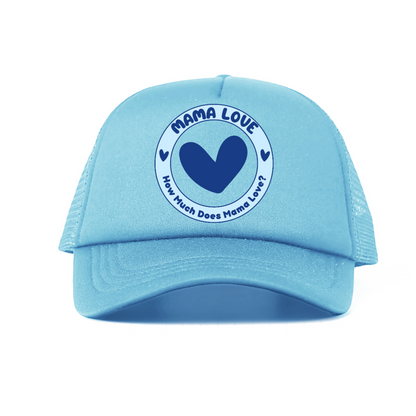 🌈 Mama Love Foam Trucker Hat – Blue Circle Logo