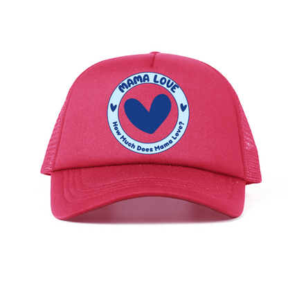 🌈 Mama Love Foam Trucker Hat – Blue Circle Logo