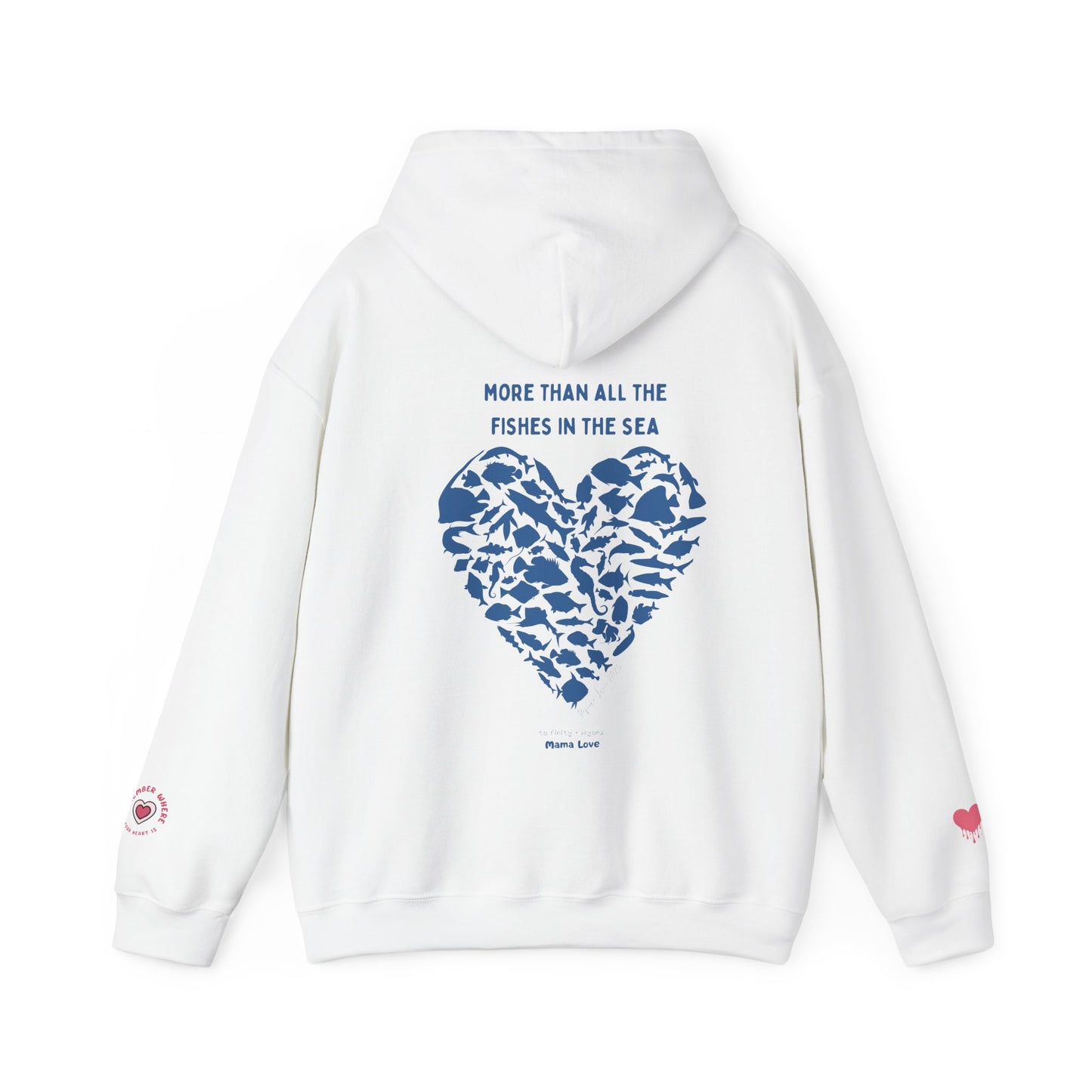 MORE THAN ALL THE FISHIES HEART SHAPED HOODIE