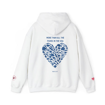 MORE THAN ALL THE FISHIES HEART SHAPED HOODIE