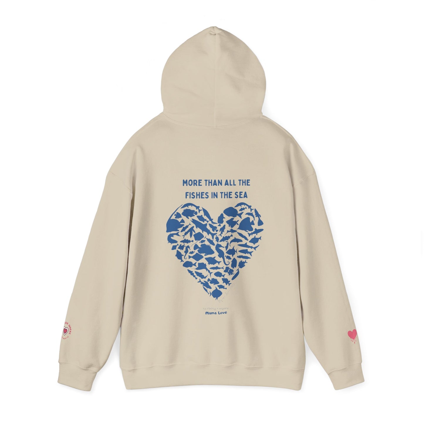 MORE THAN ALL THE FISHIES HEART SHAPED HOODIE