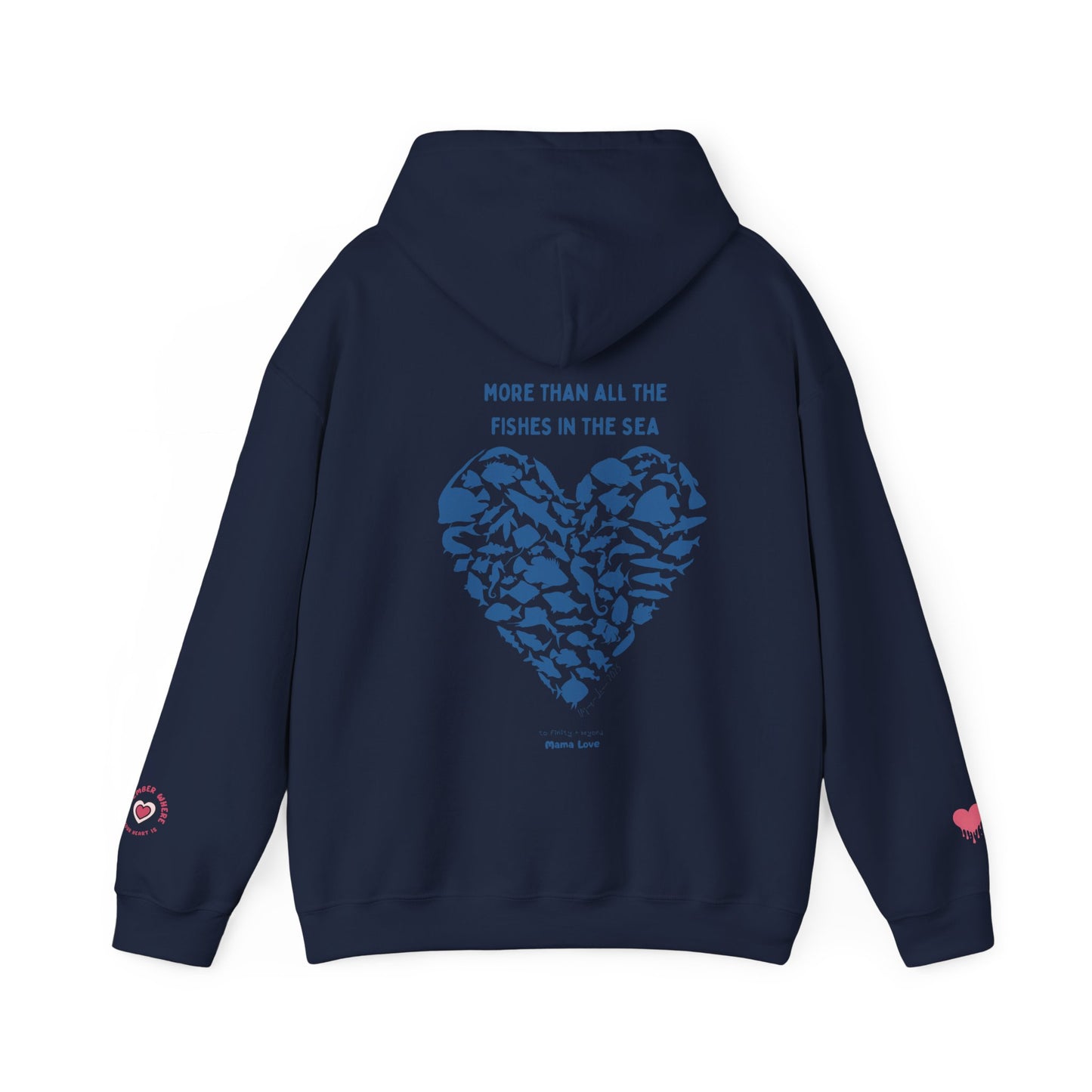 MORE THAN ALL THE FISHIES HEART SHAPED HOODIE