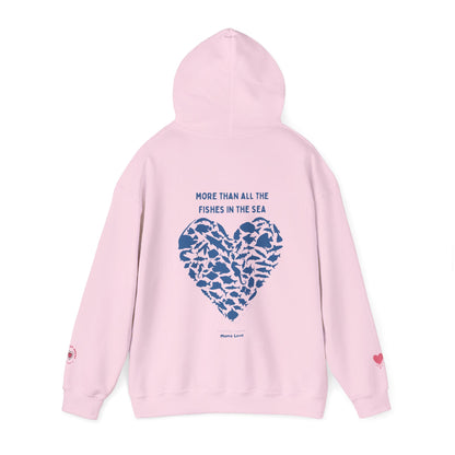 MORE THAN ALL THE FISHIES HEART SHAPED HOODIE
