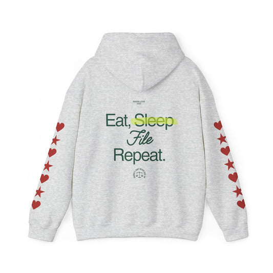 Eat Sleep File Repeat (M.O.T.H.E.R. "Mothers On Trial Have Equal Rights" Hoodie