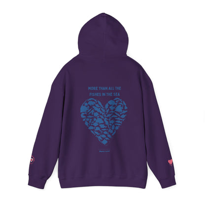 MORE THAN ALL THE FISHIES HEART SHAPED HOODIE