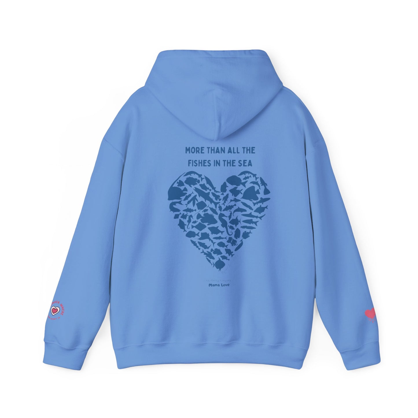 MORE THAN ALL THE FISHIES HEART SHAPED HOODIE