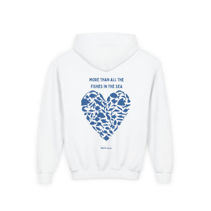 Kids MORE THAN ALL THE FISHIES HEART SHAPED HOODIE