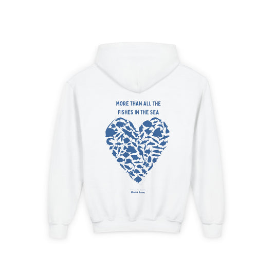 Kids MORE THAN ALL THE FISHIES HEART SHAPED HOODIE